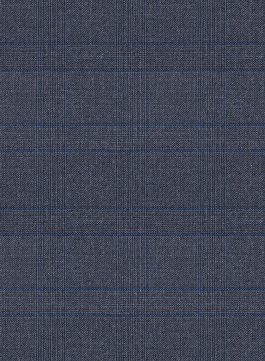 Scabal Londoner Olfoda Checks Blue Wool Pants - Image 3
