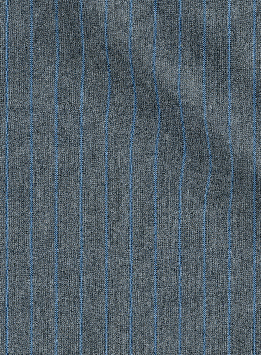 Scabal Londoner Prutna Stripe Gray Wool Pants - Image 3