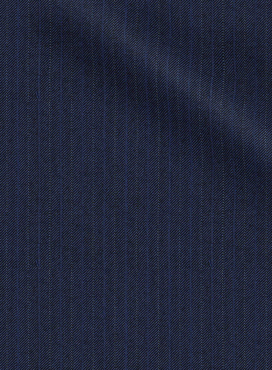Scabal Londoner Sarcos Stripe Blue Wool Suit - Image 6