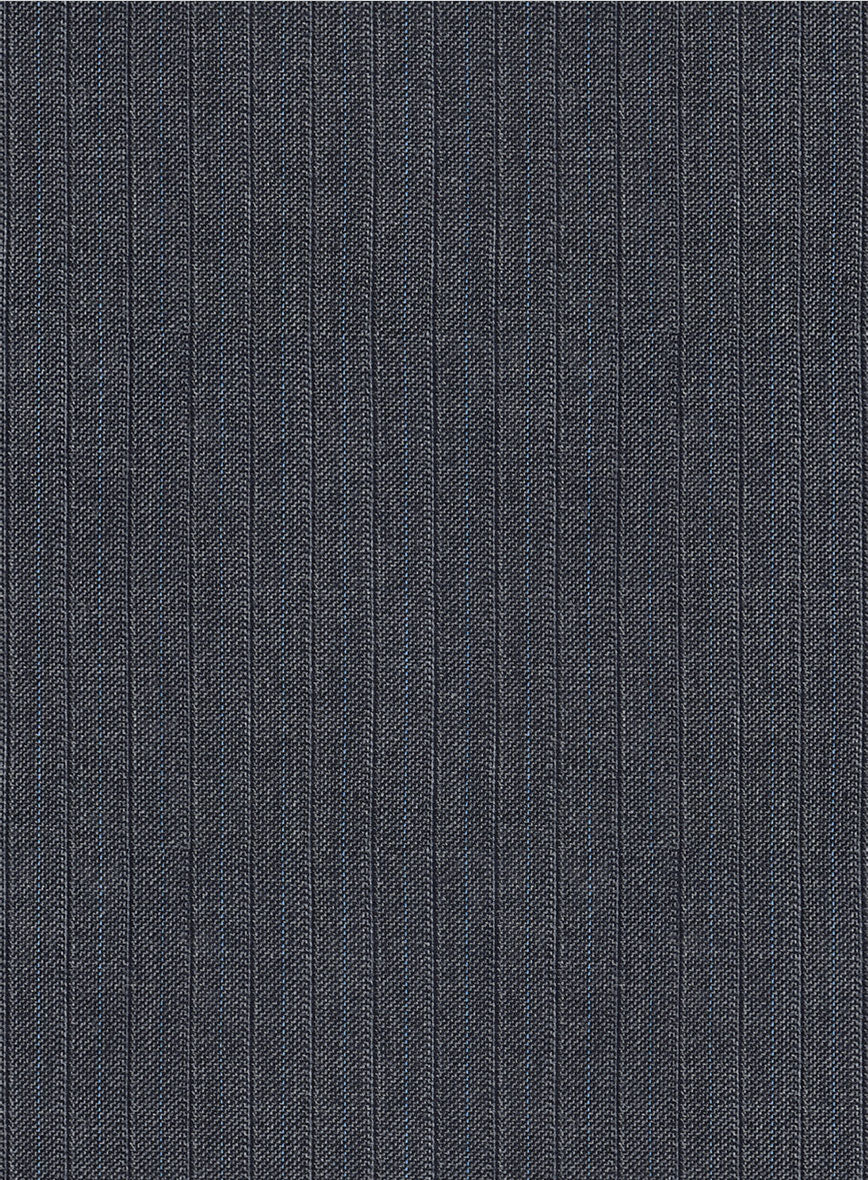 Scabal Londoner Shico Stripe Gray Wool Pants - Image 3