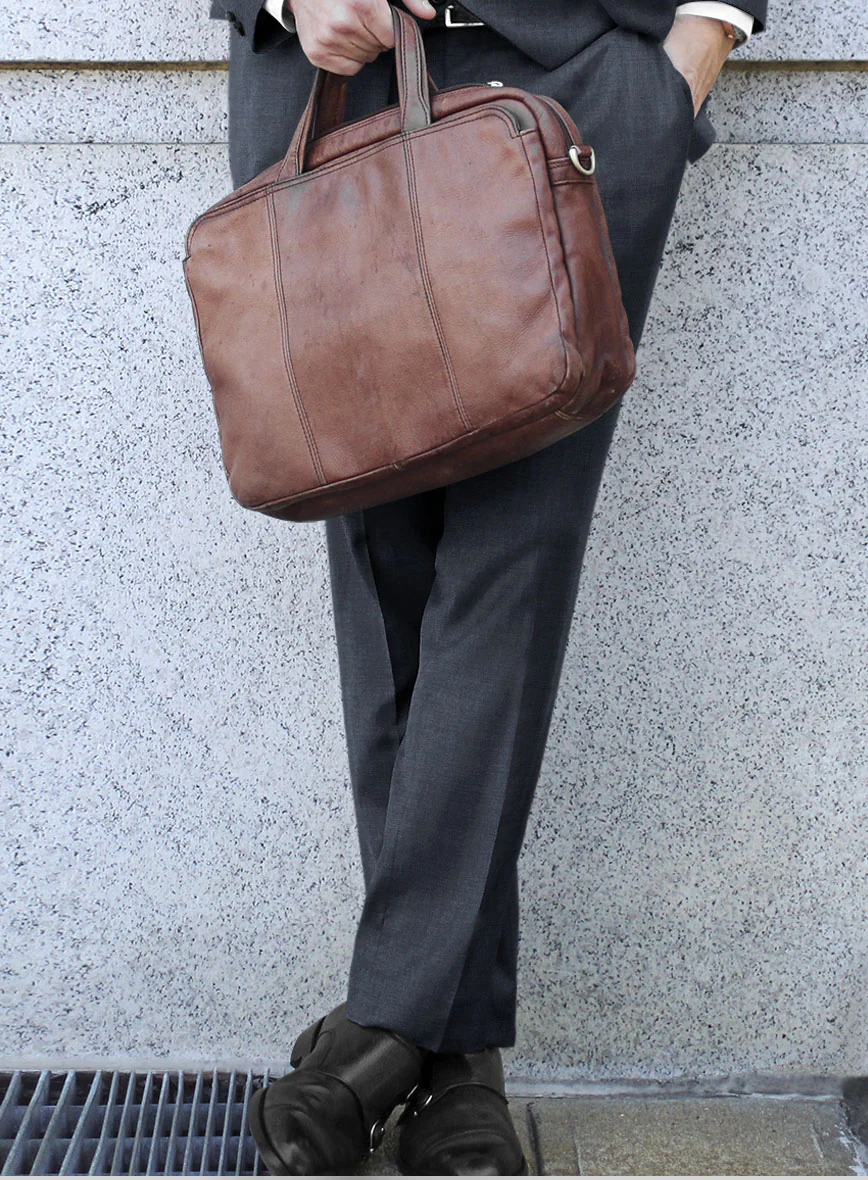 Scabal Londoner Space Blue Wool Pants - Image 2