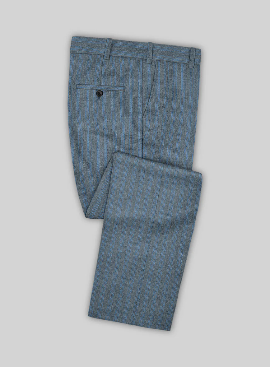 Scabal Londoner Struci Stripe Gray Wool Pants