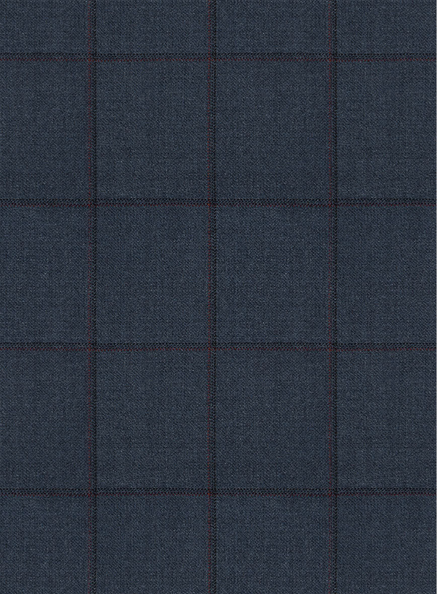 Scabal Londoner Windowpane Dark Blue Wool Jacket - Image 2