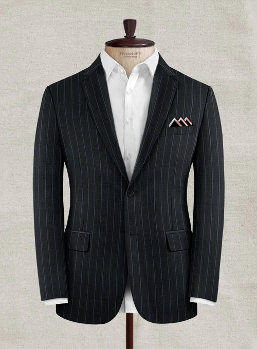 Scabal Lucca Blue Stripe Wool Jacket
