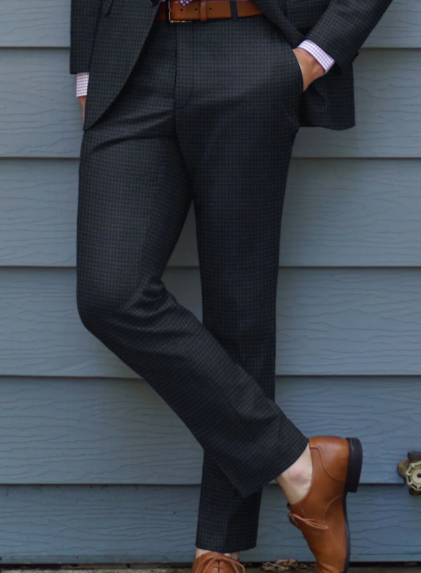 Scabal Mirage Blue Wool Pants - Image 2
