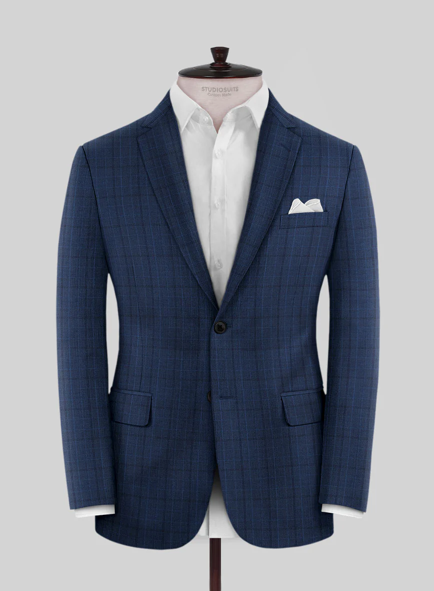 Scabal Natro Checks Blue Wool Jacket