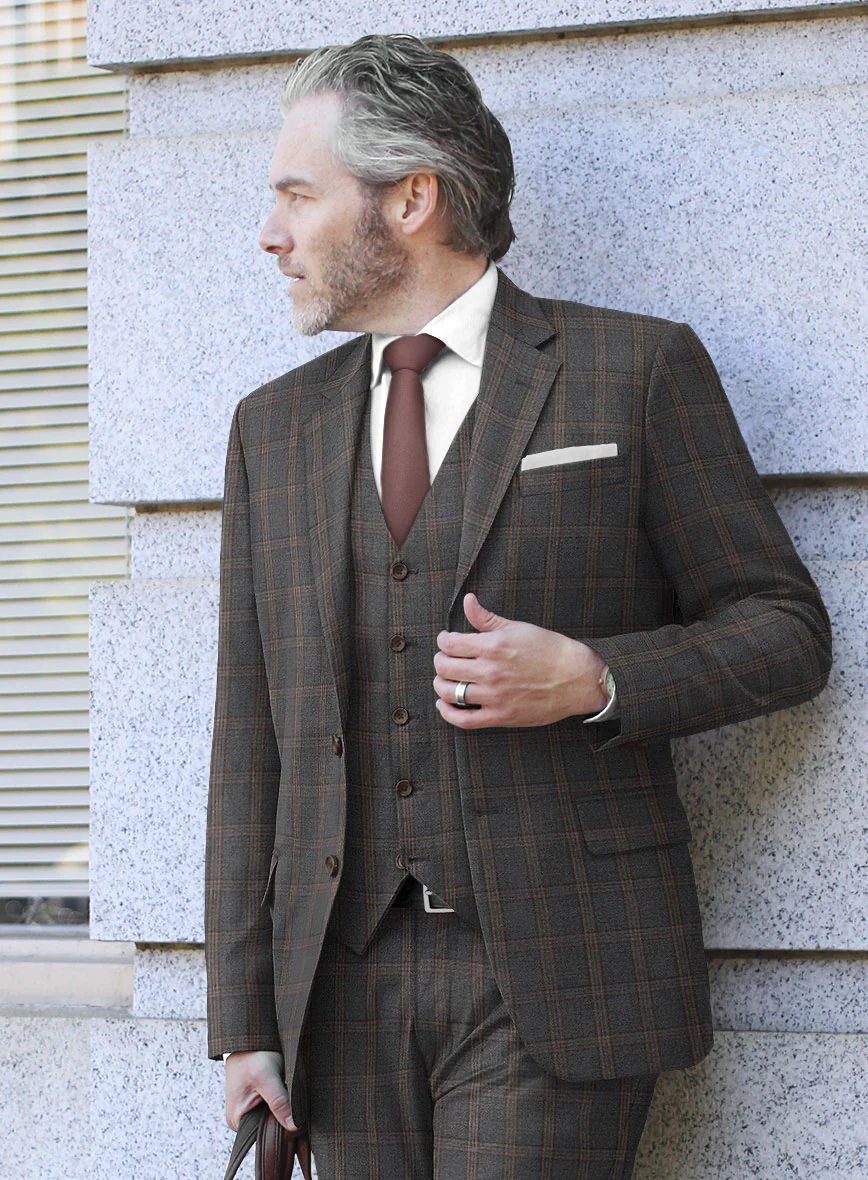 Scabal Oricio Checks Gray Wool Suit - Image 4