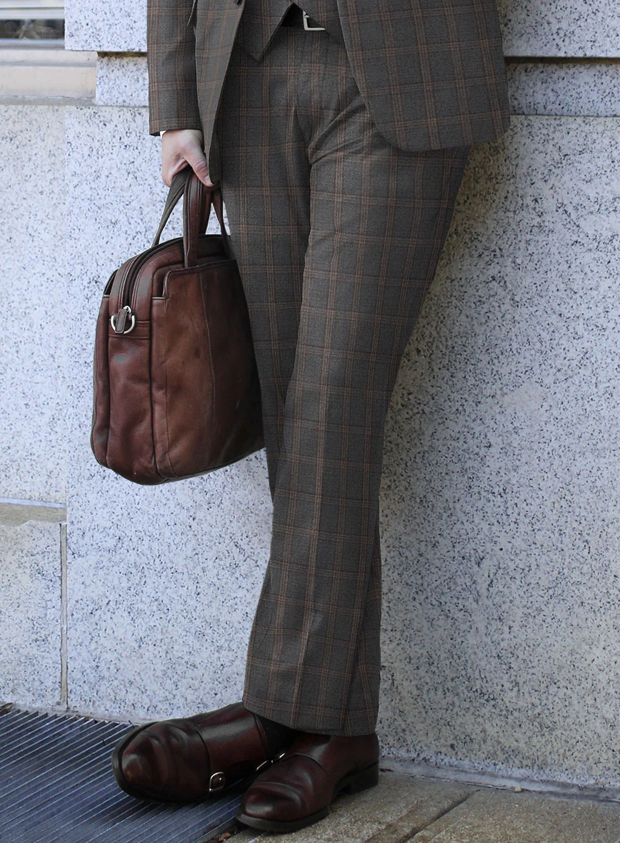 Scabal Oricio Checks Gray Wool Suit - Image 5