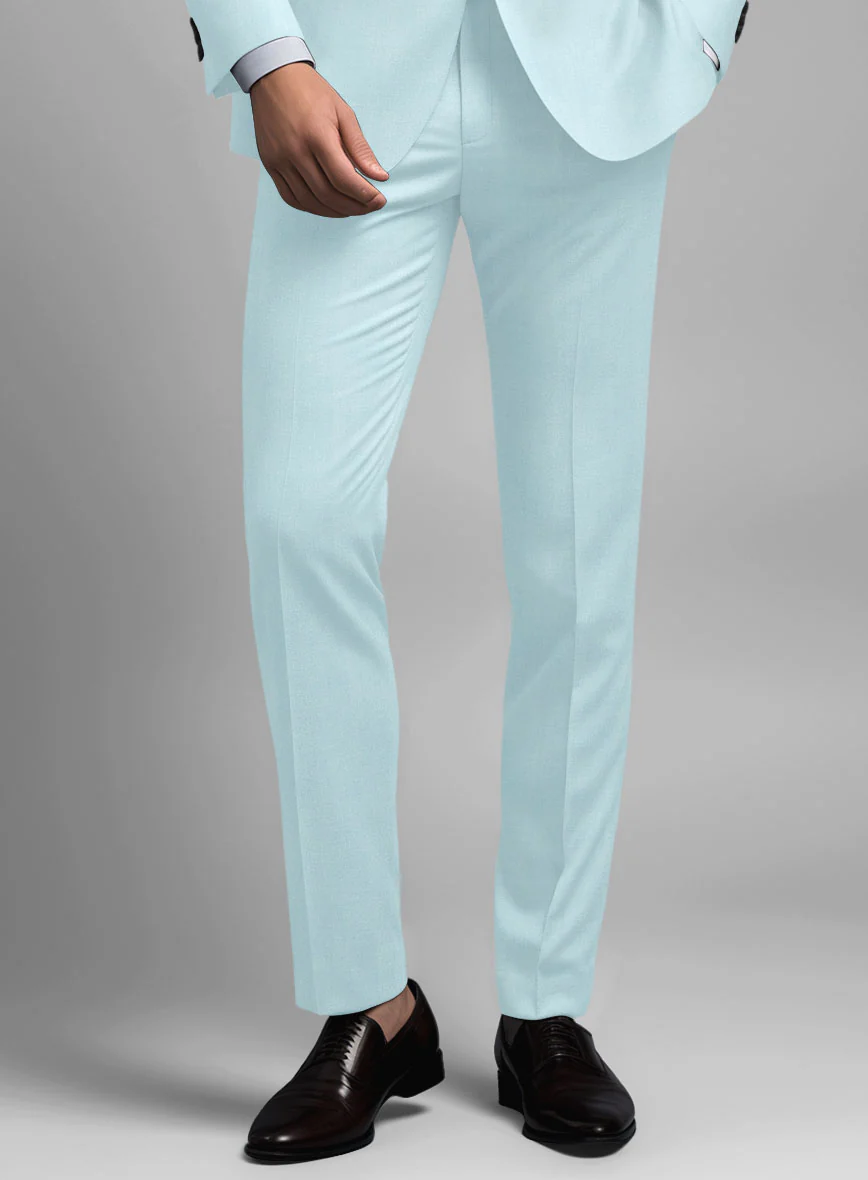 Scabal Pale Blue Wool Pants - Image 2