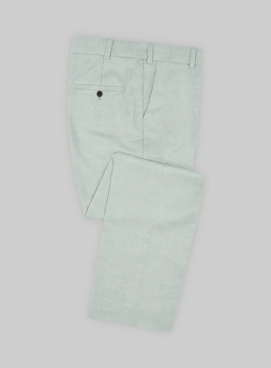 Scabal Pale Green Wool Pants