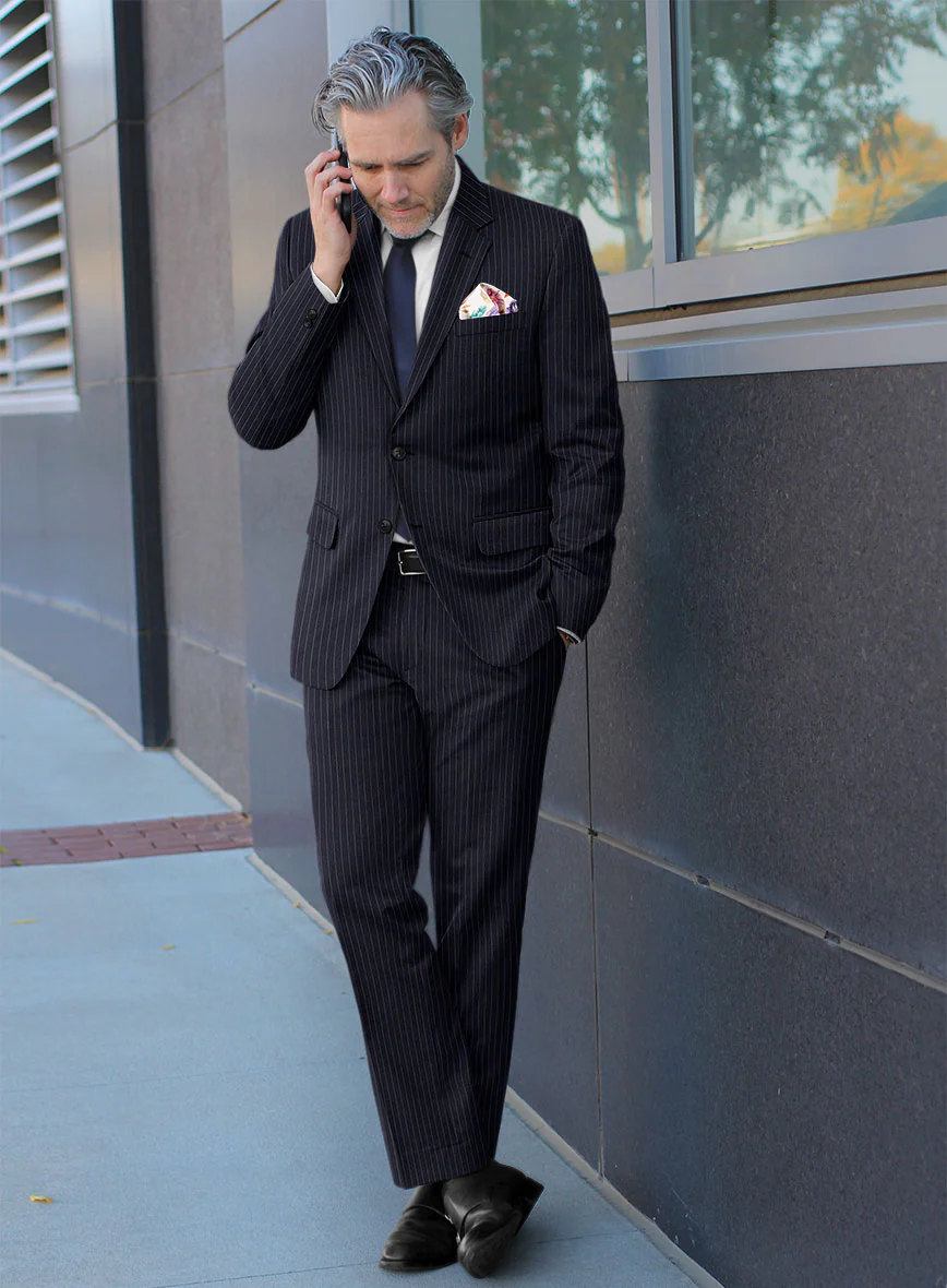 Scabal Paqui Stripe Blue Wool Suit - Image 2