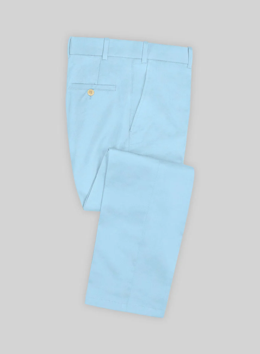 Scabal Pastel Blue Cotton Stretch Pants