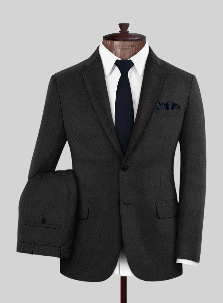 Scabal Piche Charcoal Wool Suit