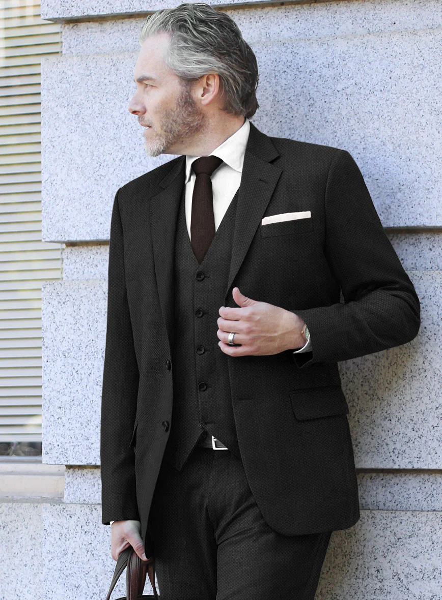 Scabal Piche Charcoal Wool Suit - Image 4