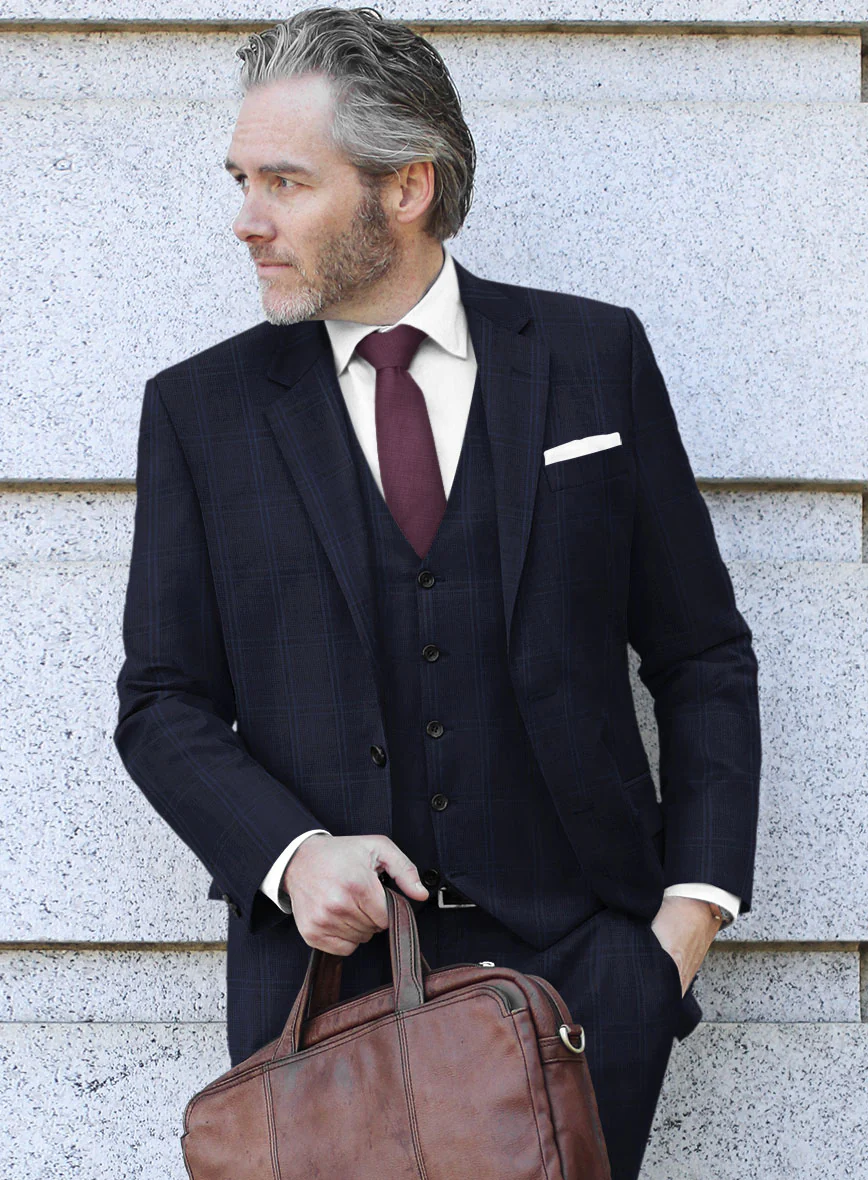 Scabal Poz Checks Blue Wool Jacket - Image 2