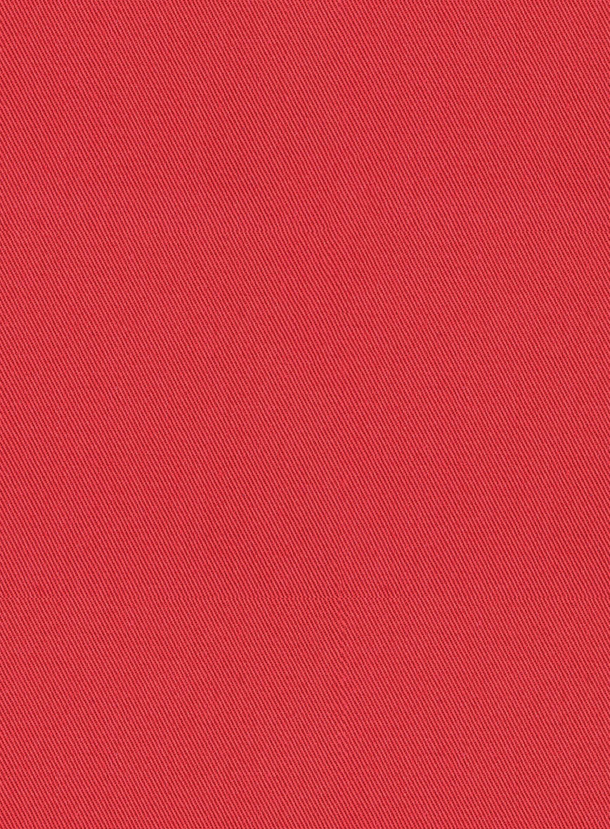 Scabal Red Cotton Stretch Suit - Image 7