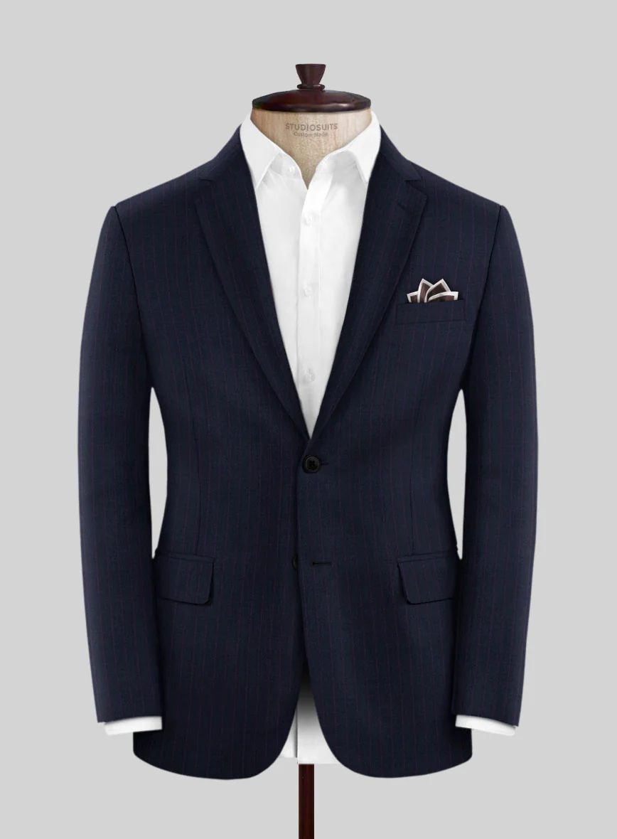 Scabal Rejo Stripe Blue Wool Jacket