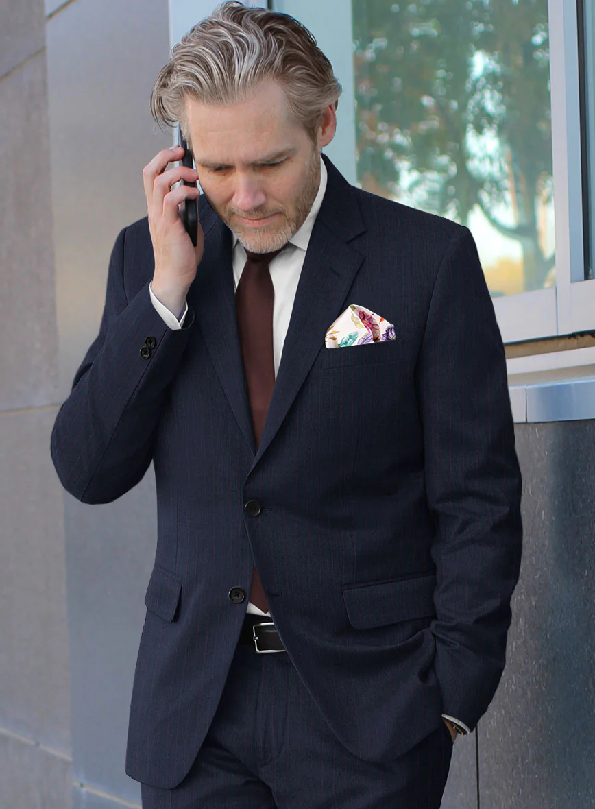 Scabal Rejo Stripe Blue Wool Jacket - Image 2