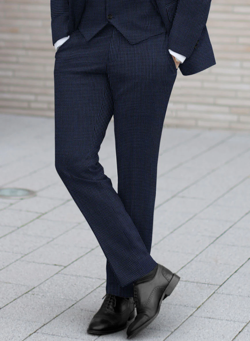 Scabal Rodol Houndstooth Blue Wool Suit - Image 5