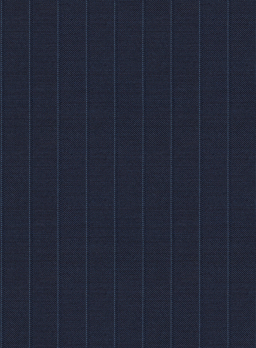 Scabal Rolan Stripe Blue Wool Pants - Image 3