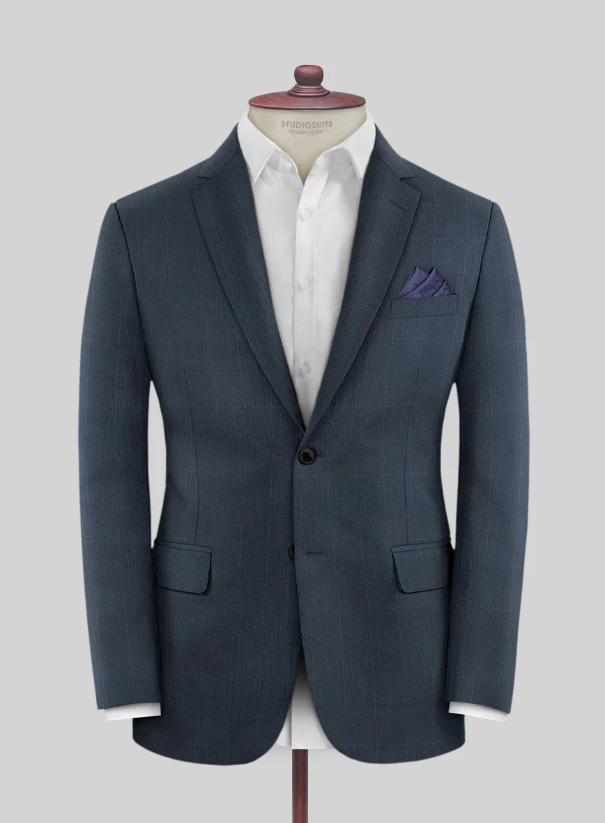 Scabal Sanco Checks Blue Wool Jacket