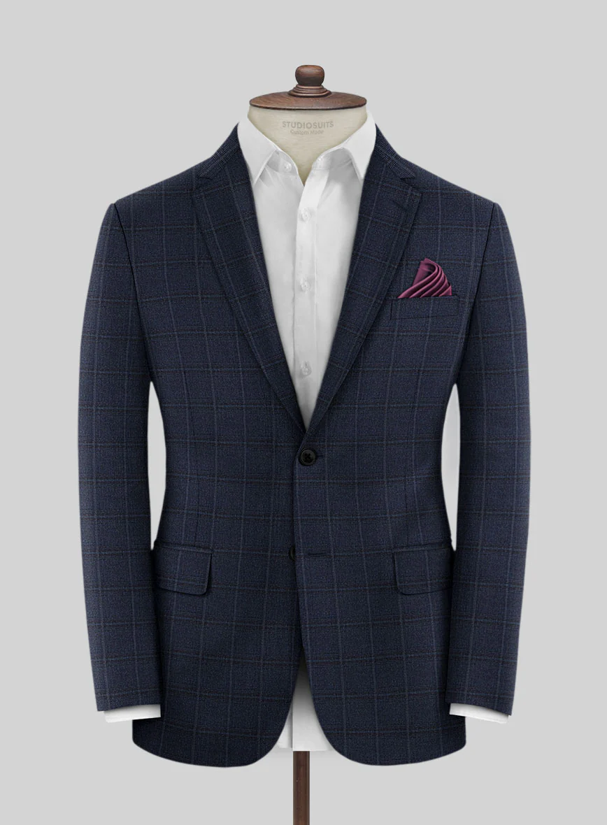 Scabal Sapphire Glen Blue Wool Jacket