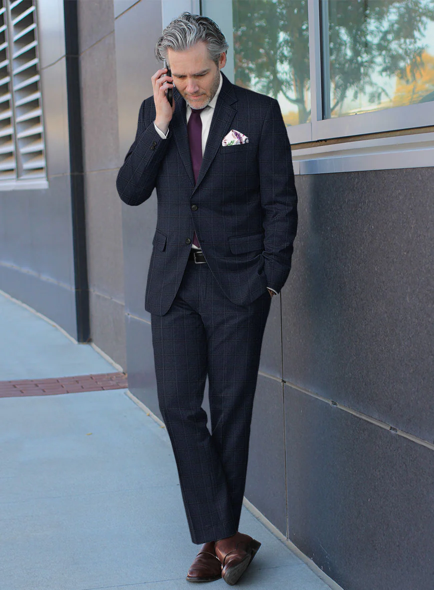 Scabal Sapphire Glen Blue Wool Suit - Image 2