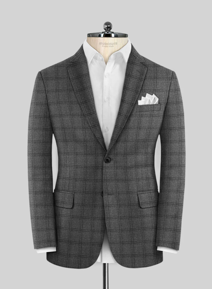 Scabal Sapphire Glen Gray Wool Suit - Image 3