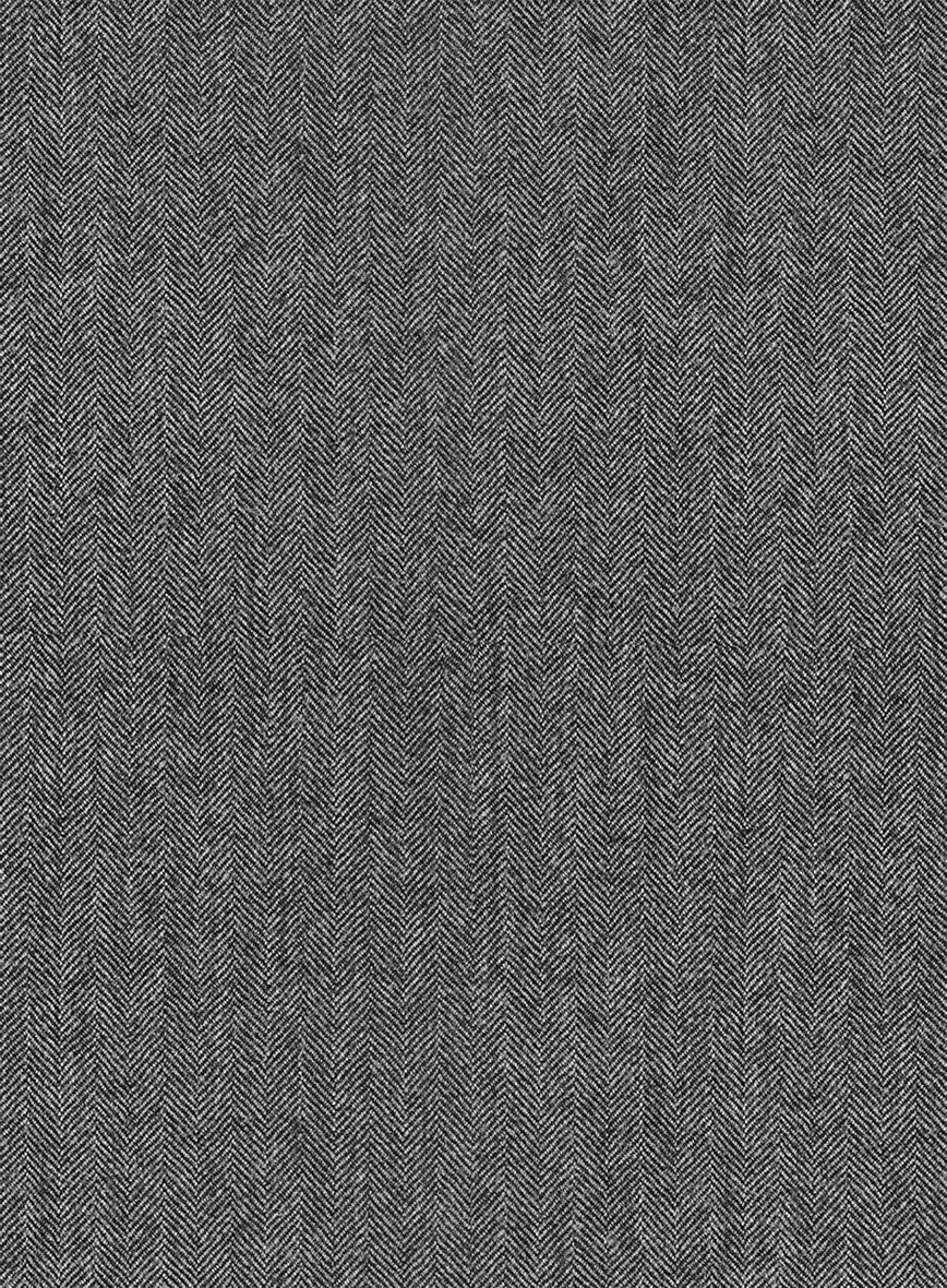 Scabal Sapphire Herringbone Gray Wool Pants - Image 3
