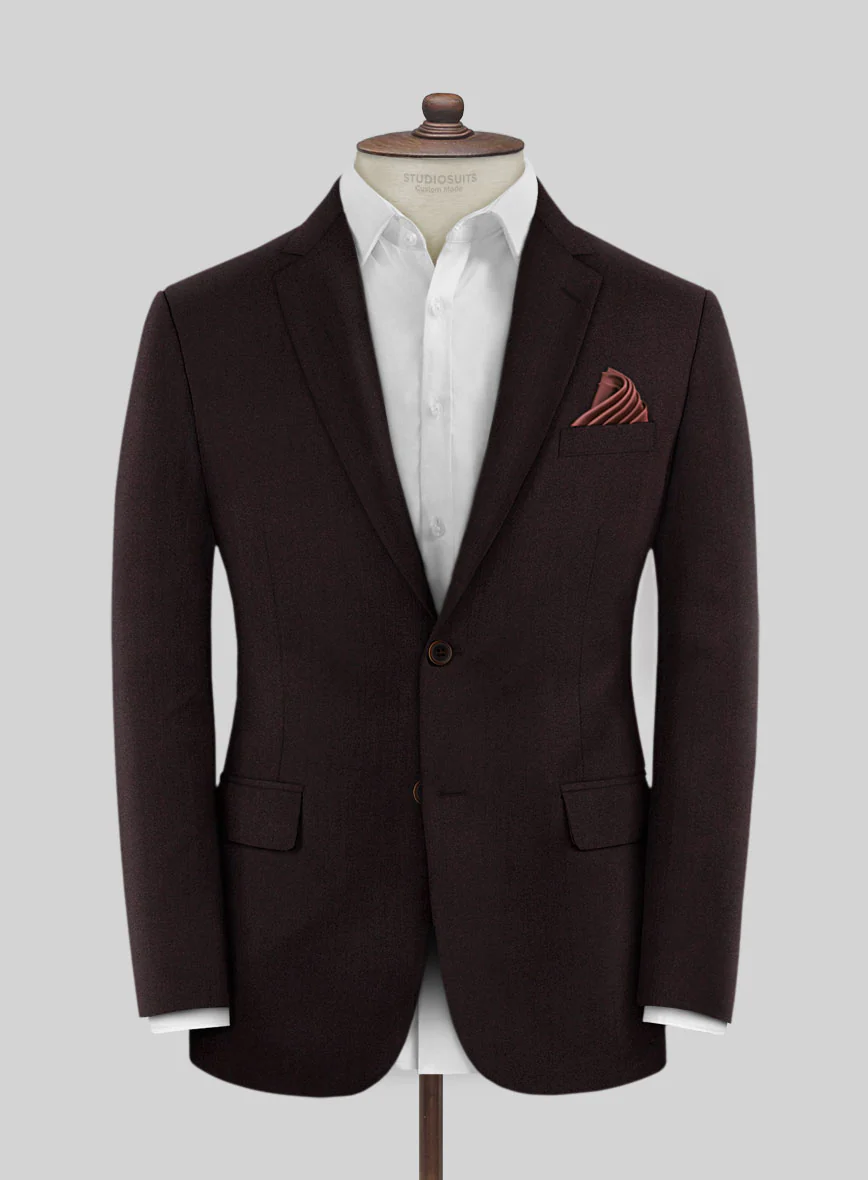 Scabal Sapphire Herringbone Wine Wool Jacket