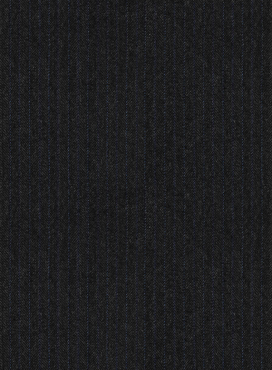Scabal Sapphire Pinstripe Charcoal Wool Jacket - Image 2