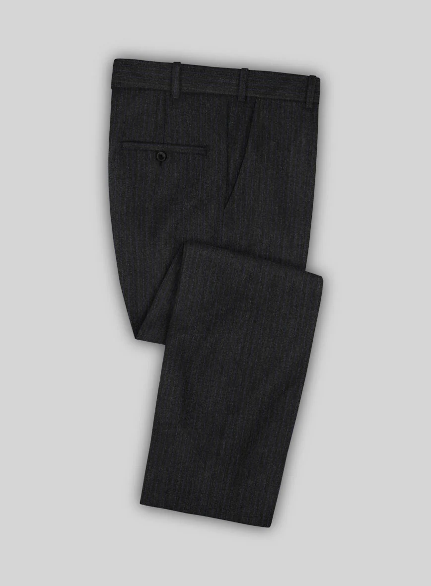 Scabal Sapphire Pinstripe Charcoal Wool Suit - Image 5