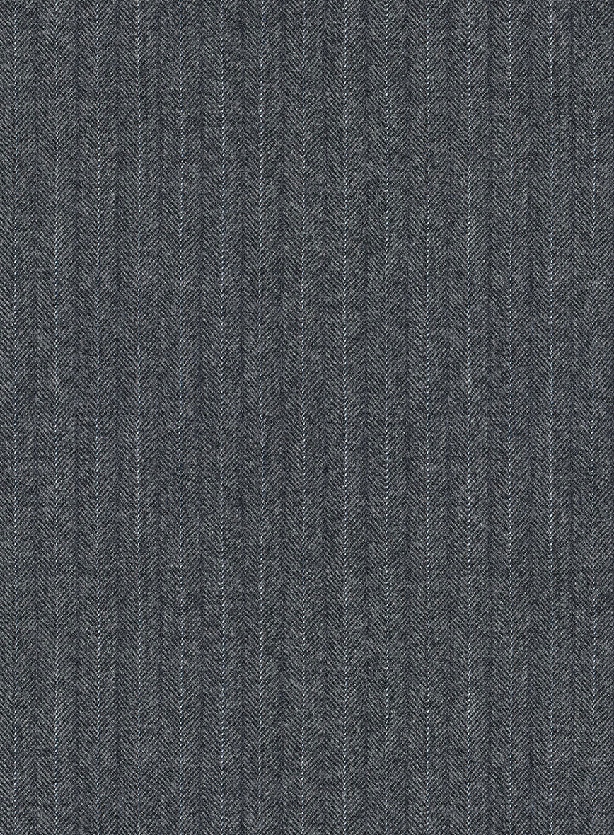 Scabal Sapphire Pinstripe Gray Wool Suit - Image 6