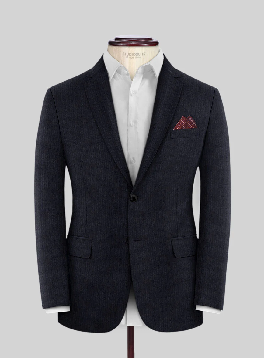 Scabal Sapphire Pinstripe Navy Wool Jacket