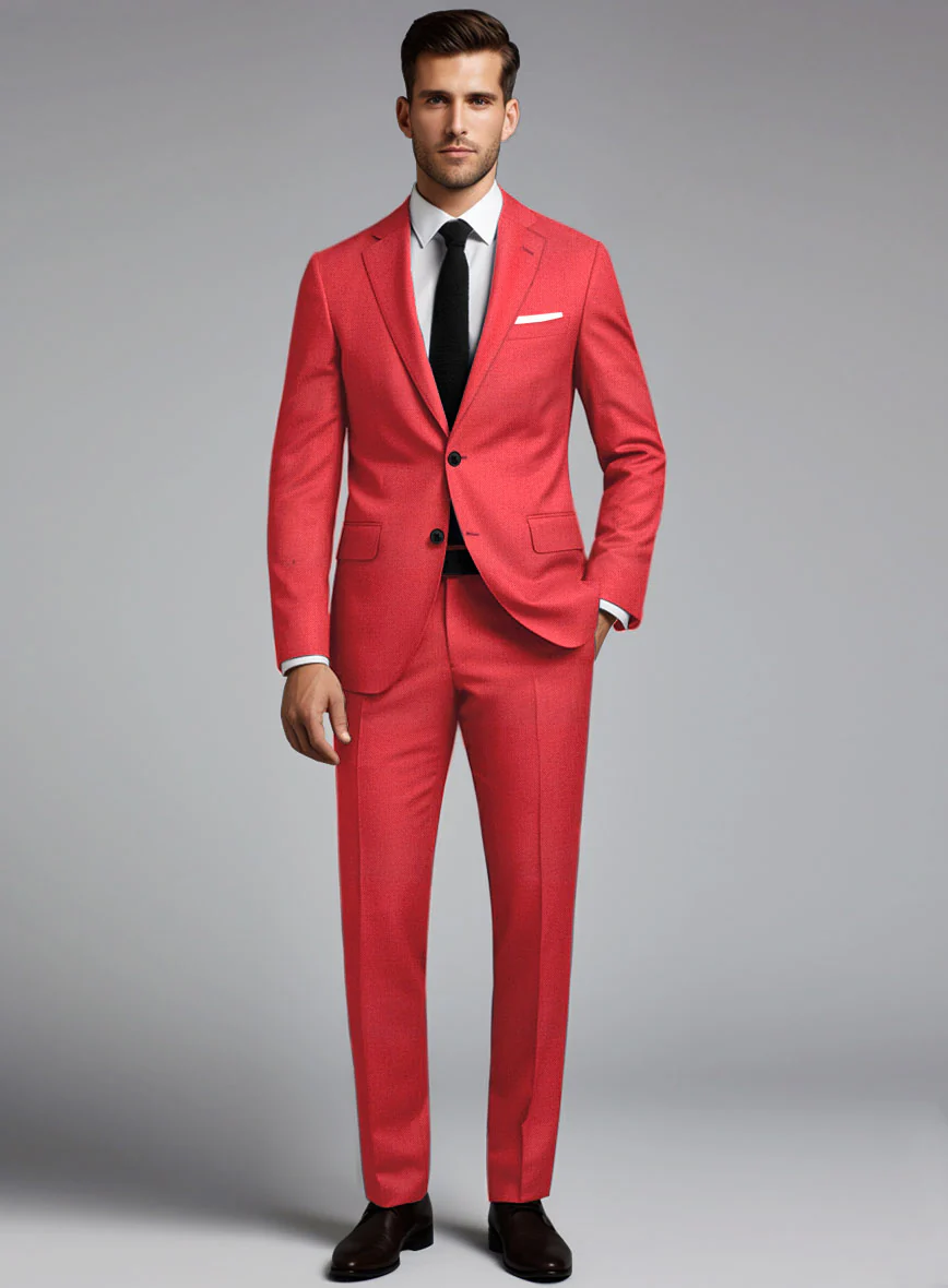 Scabal Scarlet Red Wool Suit - Image 2