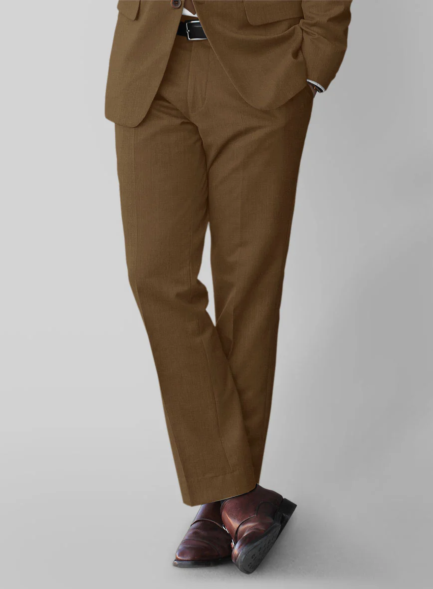Scabal Sepia Brown Wool Pants - Image 2