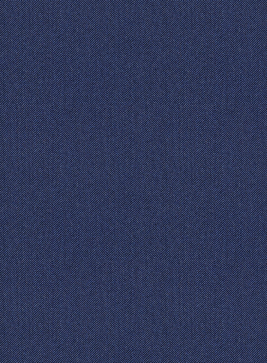 Scabal Siano Herringbone Blue Wool Jacket - Image 3
