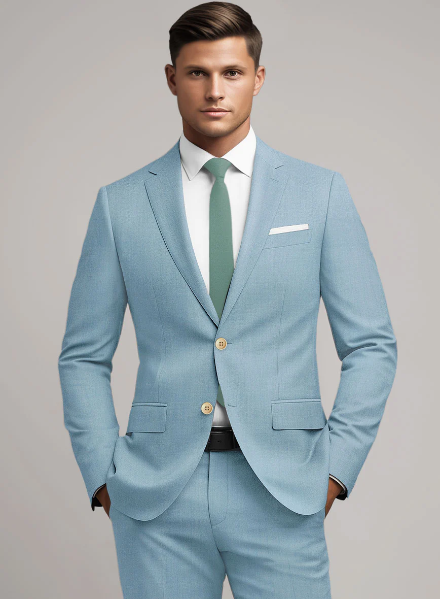 Scabal Sky Blue Wool Jacket - Image 2