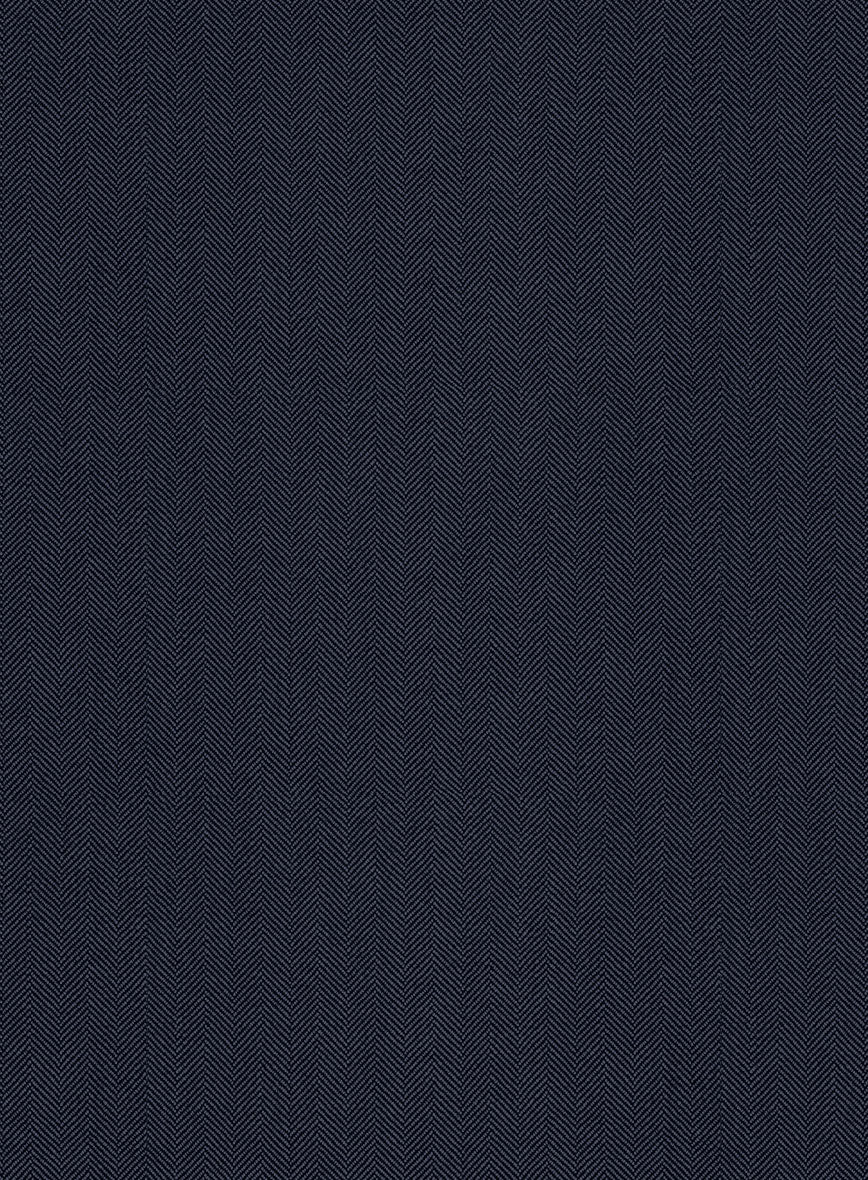 Scabal Somaz Herringbone Blue Wool Suit - Image 7