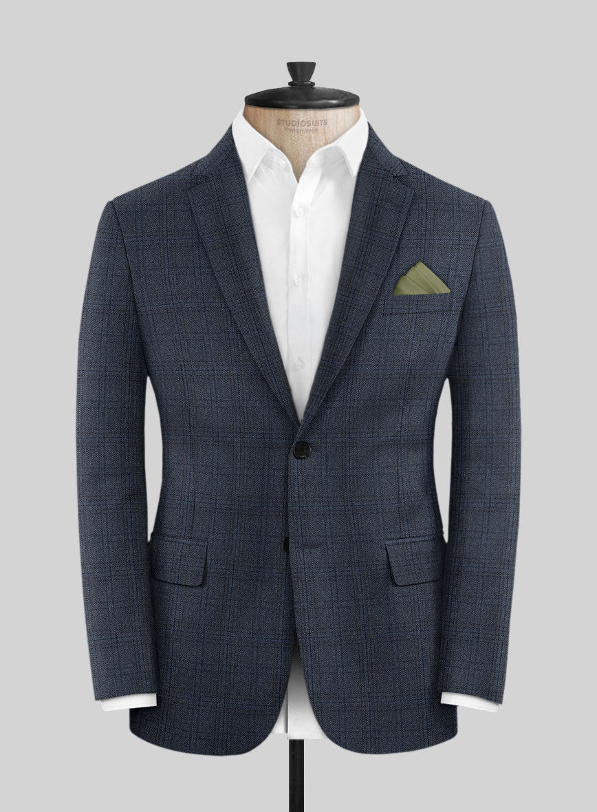 Scabal Tornado Checks Blue Wool Jacket