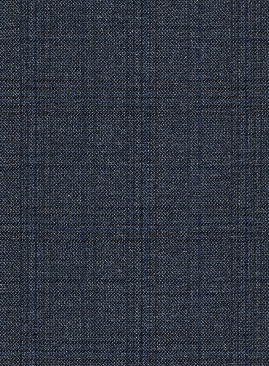 Scabal Tornado Checks Blue Wool Suit - Image 6