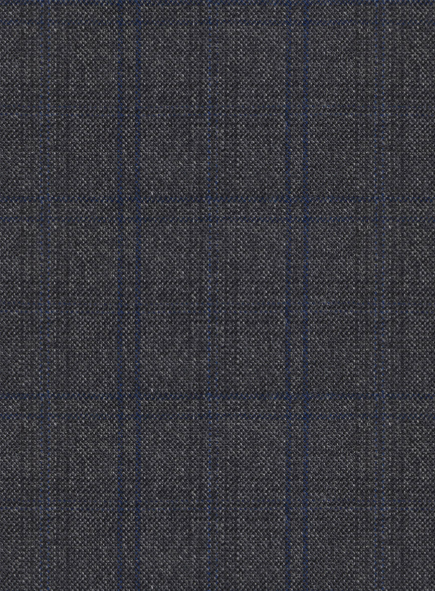 Scabal Tornado Checks Dark Gray Wool Pants - Image 2
