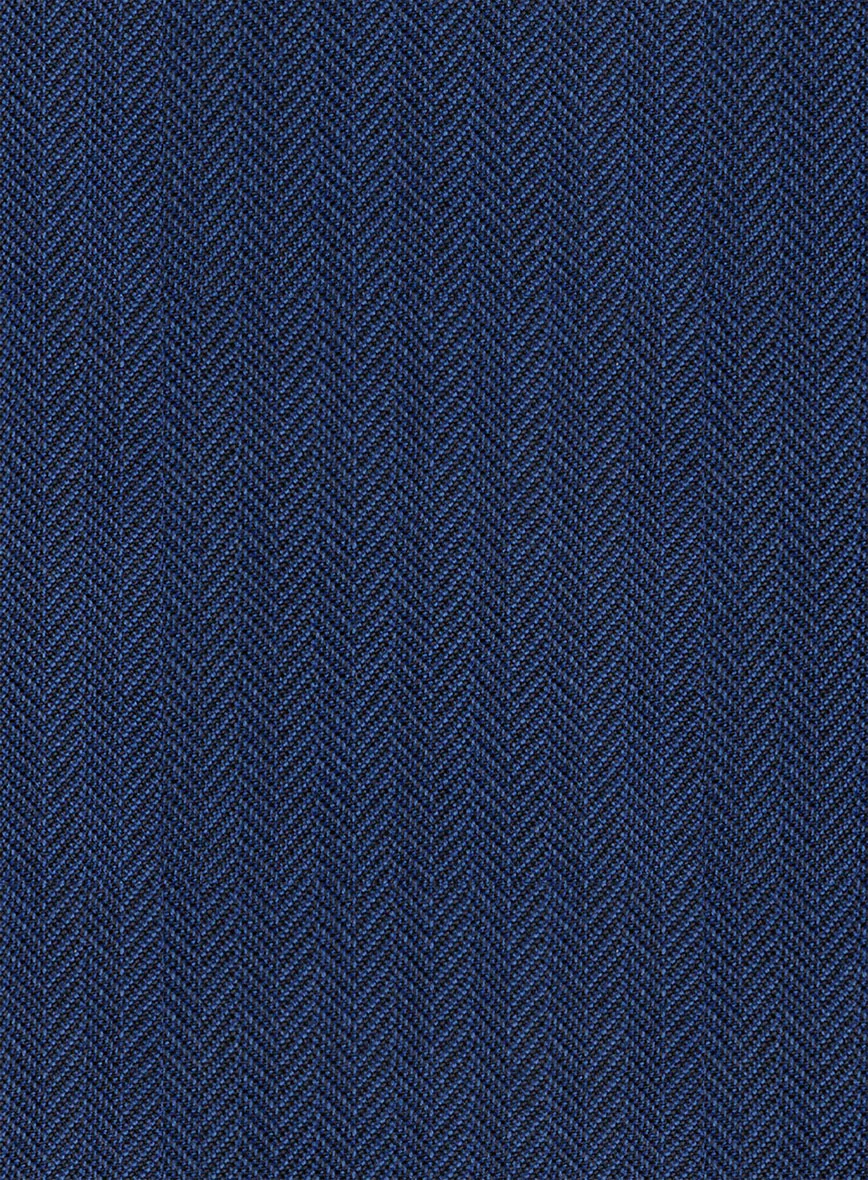 Scabal Tornado Herringbone Blue Wool Suit - Image 6
