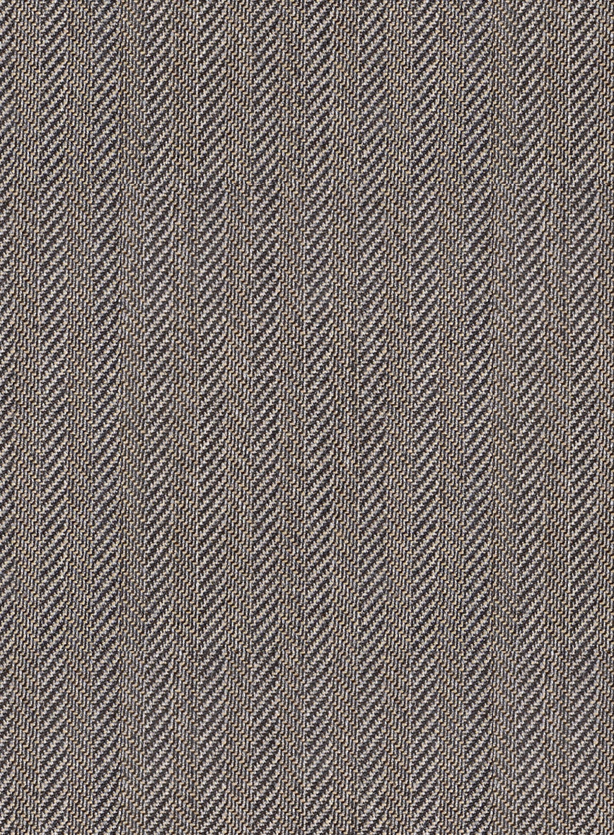 Scabal Tornado Herringbone Brown Wool Jacket - Image 2