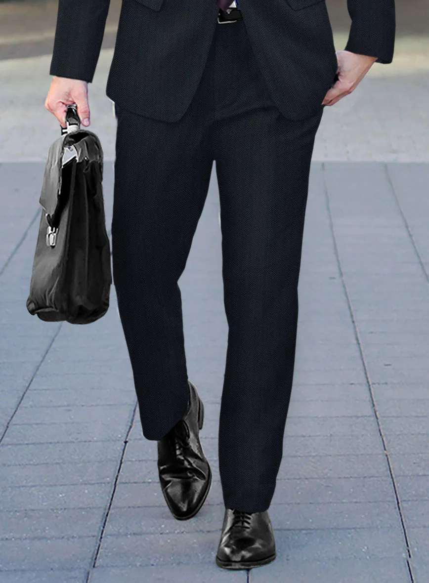 Scabal Tornado Herringbone Slate Blue Wool Suit - Image 4
