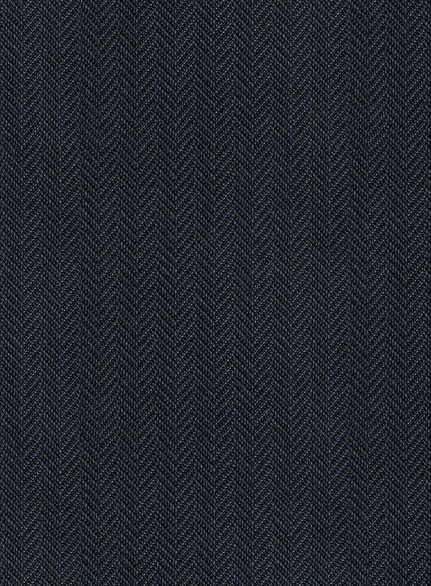 Scabal Tornado Herringbone Slate Blue Wool Suit - Image 6