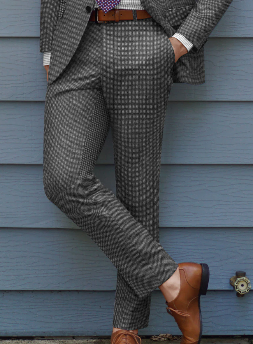 Scabal Tornado Pin Check Black Wool Suit - Image 4