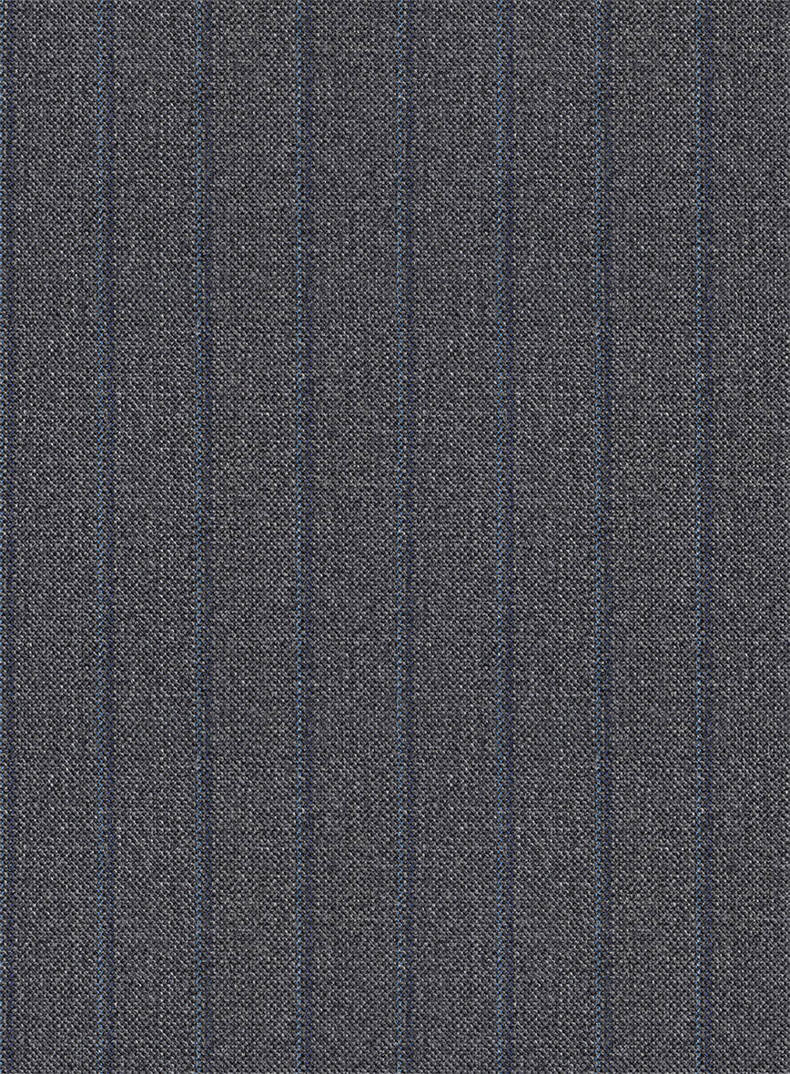 Scabal Tornado Stripes Gray Blue Wool Jacket - Image 2