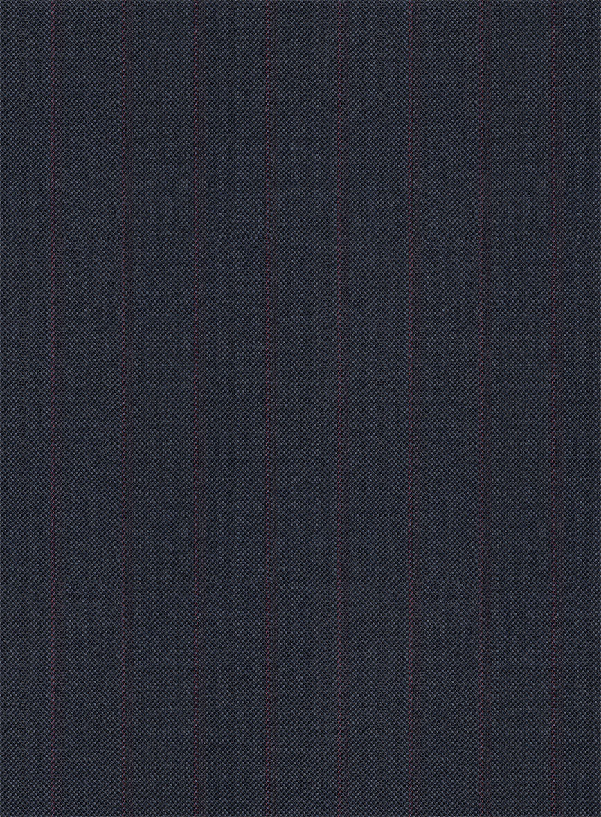 Scabal Tornado Stripes Midnight Blue Wool Pants - Image 3