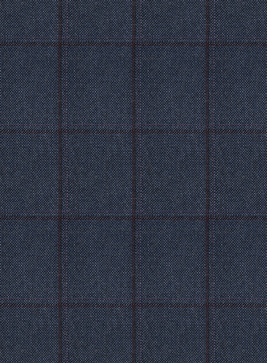 Scabal Tornado Windowpane Blue Wool Jacket - Image 2